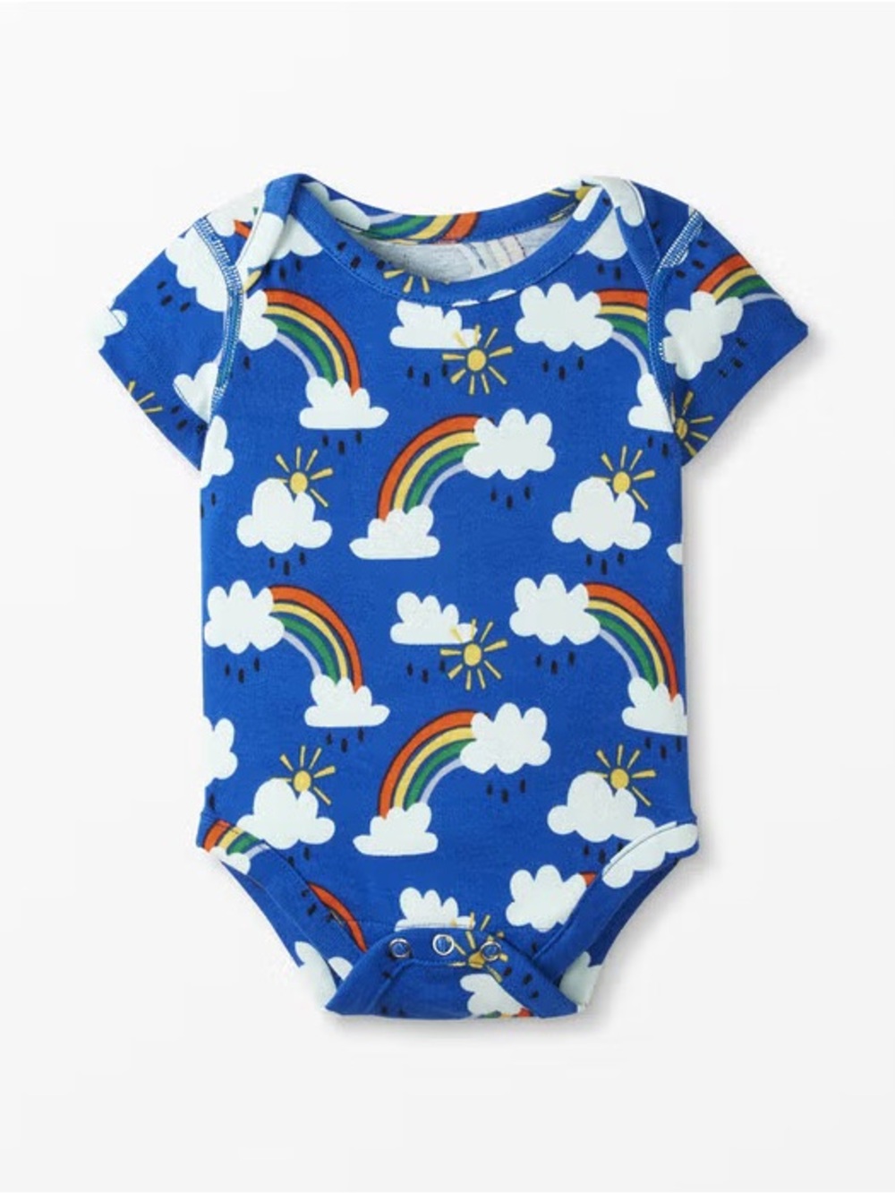 Hanna Andersson Royal Blue Rainbow & Cloud Baby One-Piece